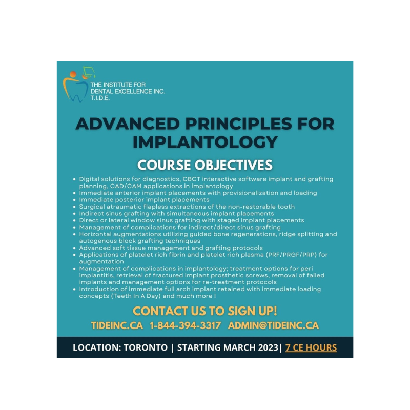 Advanced Principles for Implantology [Upcoming Course]